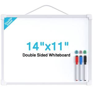 lot 4085 image: MaxGear Small Dry Erase Board, 14x11 Double Sided Whiteboard, White Frame