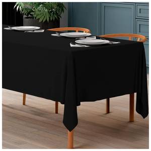 lot 4086 image: White Classic WEALUXE Black Table Cloth for 6 Foot Rectangle Tables, 60x102 inches, Water, Stain and Wrinkle Resistant, 200 GSM Washable Poly Fabric Tablecloth Rectangular, Elegant and Durable
