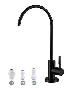 lot 4093 image: Bifordo Drinking Water Faucet Matte Black Water Filter Faucet, SUS304 Stainless Steel, Easy to Install Reverse Osmosis Faucet for Kitchen Bar Sink