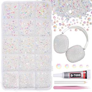 lot 4105 image: 12000Pcs Clear AB Rhinestones for Bedazzling Kit, Bedazzling Resin Gems