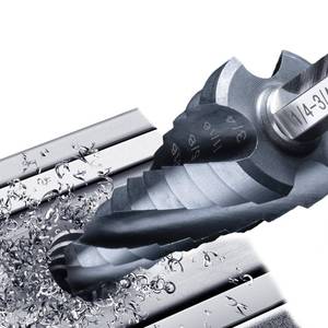 lot 4122 image: GRENPRO M35 Cobalt Step Drill Bit, 14-34, TiAlN, 14 Hex Shank