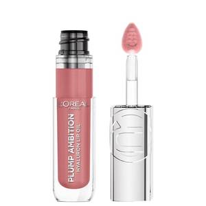 lot 4125 image: LOreal Paris Plump Ambition Hyaluron Lip Oil, 24 HR Lip Gloss with Hyaluronic Acid, Volumizing Formula with Glass-Like Shine, Worth It 601, 0.16 Fl Oz