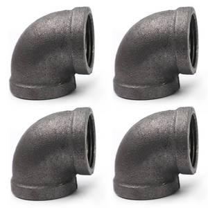 lot 4135 image: AGUTEA Black Cast Iron Elbow Spiral Fittings ��1 INCH side outlet elbow��Pipe Fitting Coupling��Vintage DIY Decorative Pipe Heads (pack of 4) (1 INCH)