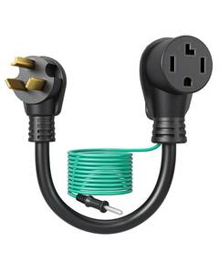 lot 4139 image: DEWENWILS 4 Prong to 3 Prong Dryer Plug Adapter, NEMA 10-30P Plug to 14-30R Receptacle, 4P Newer Dryer to 3P Older House,10AWG STW Dryer Connector Cord, 30 Amp250V7500W, 1.5 FT, UL Listed, Black