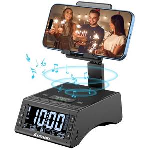 lot 4146 image: JTEMAN Gifts for Men Women,Cell Phone Stand with Wireless Bluetooth Speaker,Adjustable Cool Tech Kitchen Gadgets,Unique Birthday Gift Idea for Him, Husband, Boyfriend��Black��