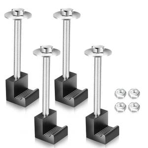 lot 4155 image: Upgraded Truck Tool Box Mounting Kit Comes With Fastening Nuts - Aluminum Pickup Truck Bed Toolbox Mounting Kit - Universal Black Truck Tool Box Tie Downs Accessories - J-Hooks Crossover Fixed Kit