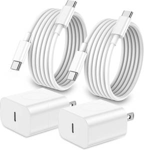 lot 4179 image: iPhone 17 16 15 Charger Fast Charging,2Pack 20W Apple iPad USB C Wall Charger Block with 6FT USB C to C Cable for iPhone 17ProPro Max17 Air 16ProPro Max15ProPro Max