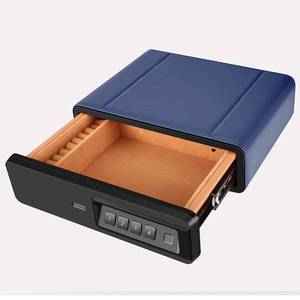 lot 5798 image: BBRKIN Biometric Fingerprint Handgun Safe, Blue  Retail $289.99