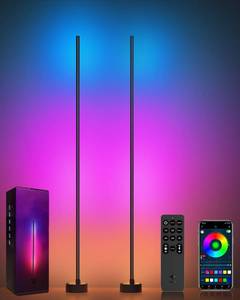 lot 5821 image: Miortior LED Corner Floor Lamp 2-Pack RGB Smart  Retail $109.99