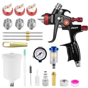 lot 5822 image: SRQLNTT 819 HVLP Spray Gun Kit with 3 Nozzles