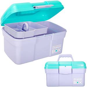 lot 5827 image: TERGOO 11in Multipurpose Storage Box Organizer with Removable Tray