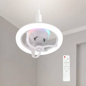 lot 5856 image: WOTOFULIN 11 Inch E26E27 Socket Ceiling Fan With Light