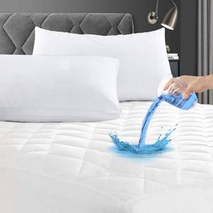 lot 5857 image: GRT King Waterproof Mattress Pad, Quilted Cotton