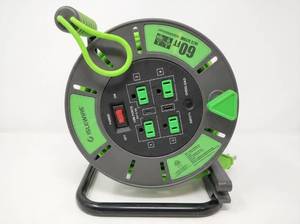lot 5860 image: Silenaire 60ft Power Cord Extension Reel w Outlets