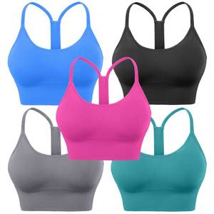 lot 6005 image: Evercute Racerback Sports Bras Padded Y-Back Crop Pack Size M