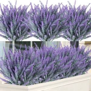lot 6010 image: Ouddy Decor Artificial Lavender Flowers 12 Pack Gray Purple