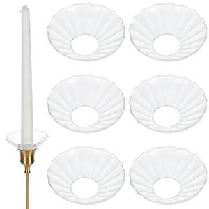 lot 6020 image: GORGECRAFT 6-Piece Glass Candle Bobeches Drip Protectors