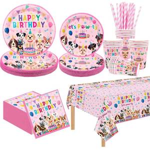 lot 6026 image: FuenteOrilla Dog Birthday Party Supplies Kit, 20 Guests