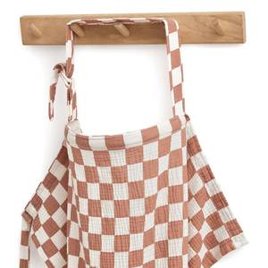 lot 6027 image: Blissful Diary Muslin Nursing Cover Brown Checkboard