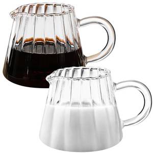lot 6030 image: Loscarol Glass Creamer Pitcher Set - 6oz Wave Design