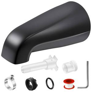 lot 6031 image: Enhon Universal Tub Spout Without Diverter, Matte Black