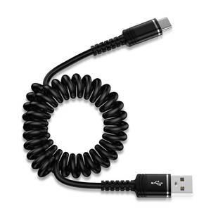 lot 6042 image: ABCPOW USB-A to USB-C Coiled Charger Cable 3ft
