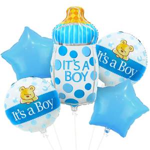 lot 6045 image: KatchOn Baby Boy Bottle Balloons Pack of 5