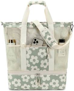 lot 6474 image: Bluboon Mesh Beach Tote Bag with Detachable Cooler