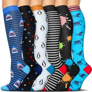 lot 6485 image: SunFeeling Compression Socks 20-30mmHg 6 Pairs