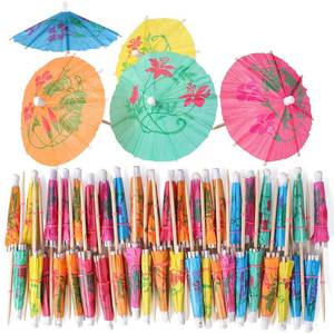 lot 7339 image: 1000 Pcs Cocktail Drink Umbrella Picks Toothpicks - Colorful Paper Toothpicks Cocktail Umbrellas for Luau Parasols Hawaiian Tiki Party Decorations