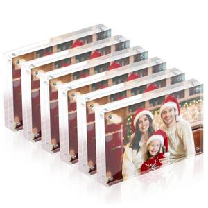 lot 7348 image: Fisnish 4x6 Acrylic Picture Frame Set of 6, 20mm Thick, Table Display