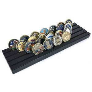 lot 8004 image: Aomcisi 4 Rows Coin Holder, Military Collectible Challenge Coin Display Holder Stand,Holds 32-36 Coins (Large)