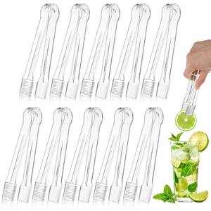 lot 8017 image: PEASUG 10 PCS Plastic Serving Tongs, Disposable Plastic Tongs