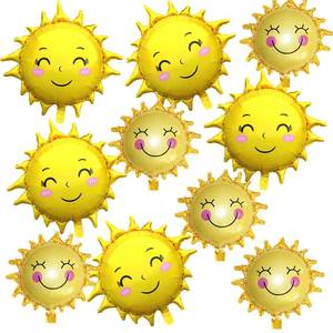 lot 8034 image: 10PCS Sun Foil Balloons Set Sunshine Balloons for Summer Party, Wedding, Birthday, Sunny Theme Party Decorations
