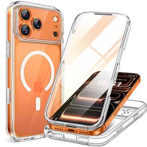 lot 8040 image: Miracase Magnetic for iPhone 17 Pro Case 6.3 Compatible with MagSafe Full-Body Phone Case with Built-in Glass Screen Protector & Camera Control,Drop Proof iPhone 17 Pro Cover, Clear