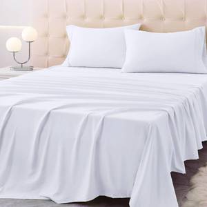 lot 8053 image: Homilay Twin XL Size Bed Sheet Set - 3 Piece Soft Microfiber Sheets with Deep Pockets, Cooling Technology, and Wrinkle-Free Pillowcase. Hotel-Quality, Durable Bedding, Brilliant White