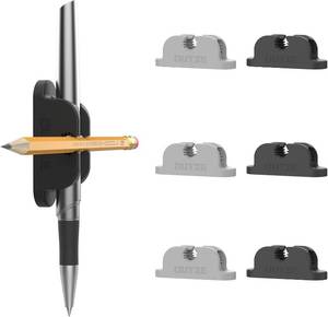 lot 8068 image: OUTXE 6-Pack Magnetic & Adhesive Pen Holder with Dual Slots - Easy Organize & Access Pencil, Pen, Marker- Perfect for Desk, Wall, Refrigerator, Whiteboard, Clipboard
