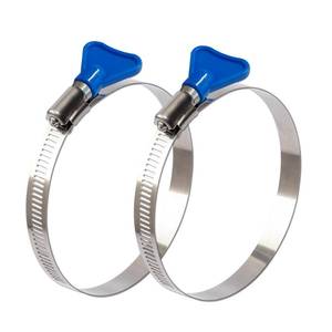 lot 8081 image: ISPINNER 2pcs 8 Inch Key-Type 304 Stainless Steel Worm Gear Hose Clamps, Adjustable Size Range 194-216mm Clamps for Dryer Vent, Dust Collector