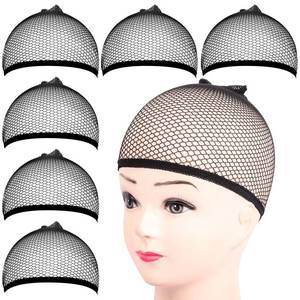 lot 8090 image: Fandamei 6PCS Wig Cap, 6PCS Black Mesh Wig Cap Net, Closed End Hair Mesh Net, Liner Weaving Caps for Women, Men, Kids, Wig Caps for Halloween, Cosplay