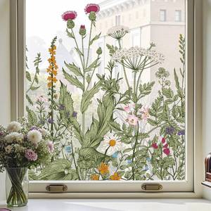 lot 8106 image: ADD.HERES Stained Glass Window Film, Window Film Decorative, 17.5 x 78.7 in