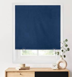 lot 8112 image: LazBlinds 100% Blackout Roller Shades, 48x72, Navy Blue
