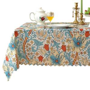 lot 8116 image: HOMOHEINI Rectangle Waterproof Tablecloth Linen Textured Table Cloth,Stain and Wrinkle Resistant Washable Fabric Table Cover for Dining, Party, Camping and Outdoor, 52 x 70 Inch, Vine Bloom