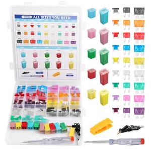 lot 8117 image: 156PCS Car Fuses Assortment Kit with Fuse Tester and Puller,Standard & Mini & Low Profile Mini Car Fuse Kit Includes 2A5A10A15A20A25A30A35A40A,Fuses Automotive Kits