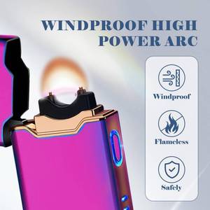 lot 8130 image: YOZWOO Rechargeable Electric Lighter USB Electronic Lighter High Power Flame Arc Plasma Lighters Windproof Camping Lighters with Long Battery Life for Home and Outdoor (Colorful)