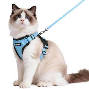 lot 8131 image: rabbitgoo Cat Harness and Leash Set, Escape Proof Vest, Light Blue