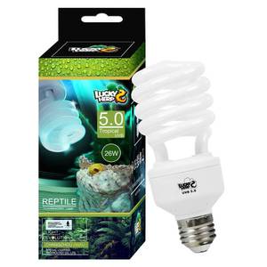 lot 8134 image: LUCKY HERP Reptile UVA UVB Light 5.0 26W Compact Fluorescent Tropical Terrarium Lamp