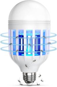 lot 8136 image: Bug Zapper Light Bulb, 2 in 1 Mosquitoes Killer Lamp Led Electronic Insect & Fly Killer, Porch Light for Entryway, Doorway, Corridor, Balcony and Patio (White)