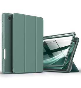lot 8141 image: SURITCH for Samsung Galaxy Tab S6 Lite 10.4 202420222020, Built in Screen ProtectorPencil HolderAuto SleepWake Lightweight Full Body Leather Cover with Magnetic Trifold Stand-Midnight Green