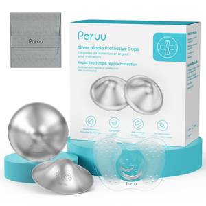 lot 8152 image: Paruu Silver Nipple Shields for Breastfeeding  999 Silver Nursing Cups with Silicone Nipple Covers  IBCLC Recommended  Soothe Sore Nipples  Reusable Nipple Protectors for Newborn Moms