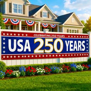 lot 8483 image: USA 250th Anniversary Banner 2x10ft - 250 Years Yard Fence - Lawn D�cor